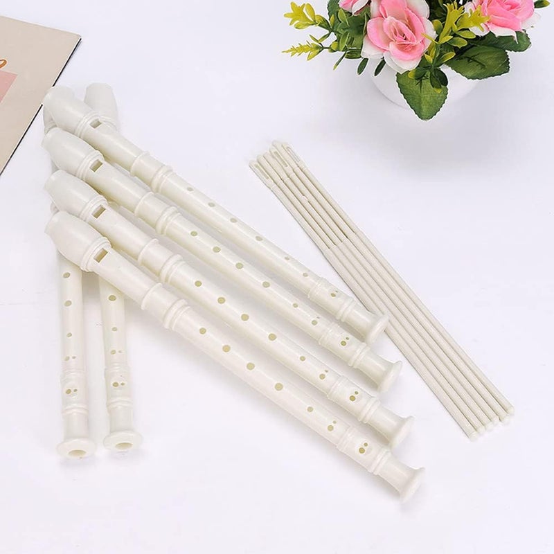 Plzoslly 6 Pieces 8 Hole Descant Soprano Recorder for Beginner, Plastic Music Recorder Instrument Music Flute with Cleaning Rod - Image 2